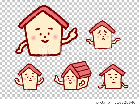 可用於建築相關領域的可愛的房子人物素材 116529640
