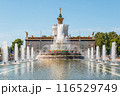 Fountain VDNKh park. Sunny day in Moscow 116529749