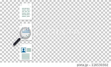 様々な書類をチェックするイラスト　縦バージョン 116530302