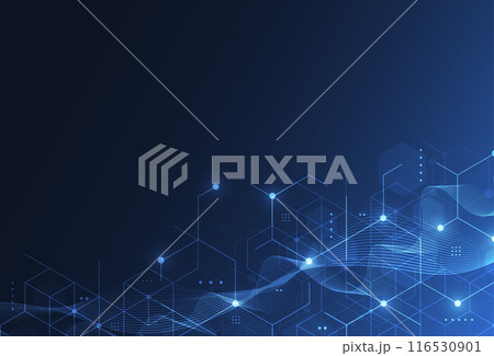 Abstract technology blue hexagons pattern...のイラスト素材 [116530901] - PIXTA
