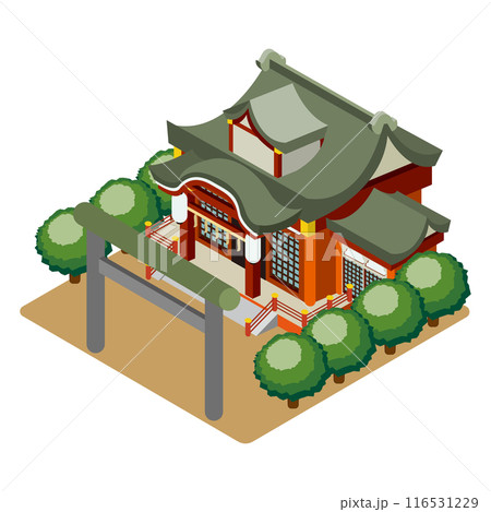 並べれば街になるアイソメイラスト「水天宮」 116531229