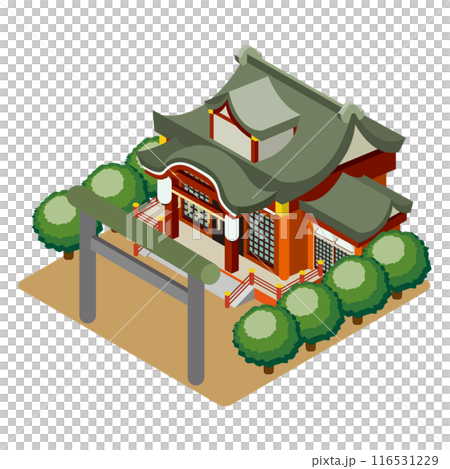 並べれば街になるアイソメイラスト「水天宮」 116531229