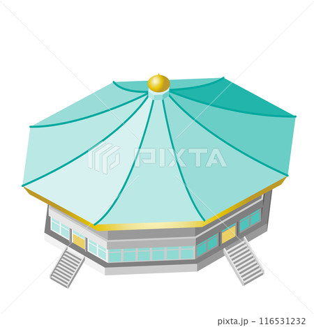 並べれば街になるアイソメイラスト「日本武道館」 116531232