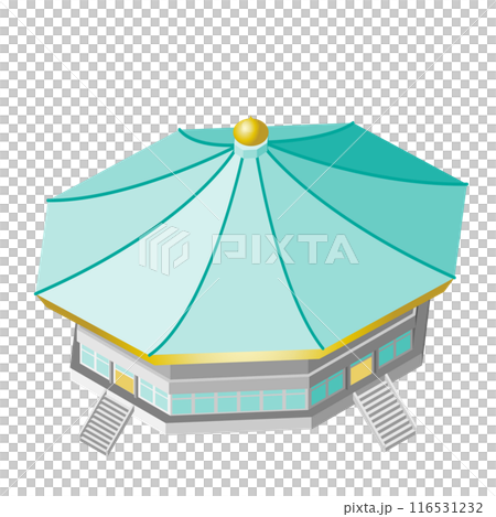 並べれば街になるアイソメイラスト「日本武道館」 116531232