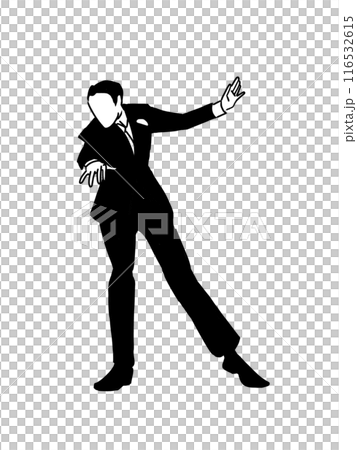 ダンスのポーズをきめるスーツ姿の男性 ダンスのポーズをきめるスーツ姿の男性 116532615