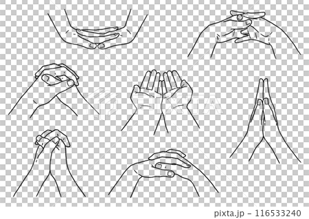 Clasped hands, clasped hands (line drawings only) Clasped hands, clasped hands (line drawings only) 116533240