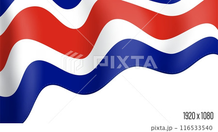 Costa Rica country flag realistic independence day background. Costa Rica commonwealth banner in motion waving, fluttering in wind. Festive patriotic HD format template for independence day Costa Rica country flag realistic independence day background. Costa Rica commonwealth banner in motion waving, fluttering in wind. Festive patriotic HD format template for independence day 116533540