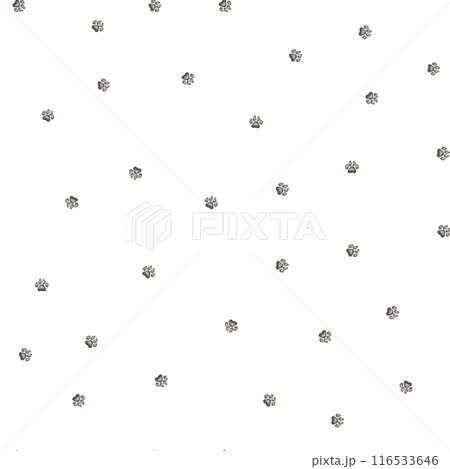 Seamless pattern of animal paws for kids. Hand drawn illustration of paws dog or cat on isolated background. Minimalist Scandinavian style. Cute paw for children 116533646
