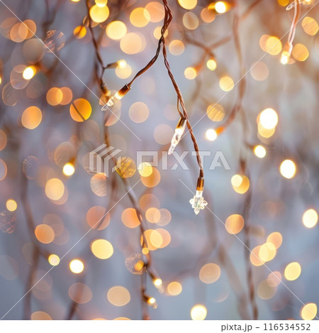 Abstract glitter lights  on light beige background. 116534552