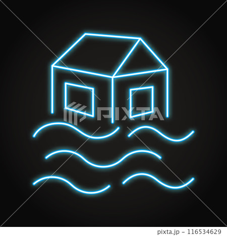 Flooding neon line icon 116534629