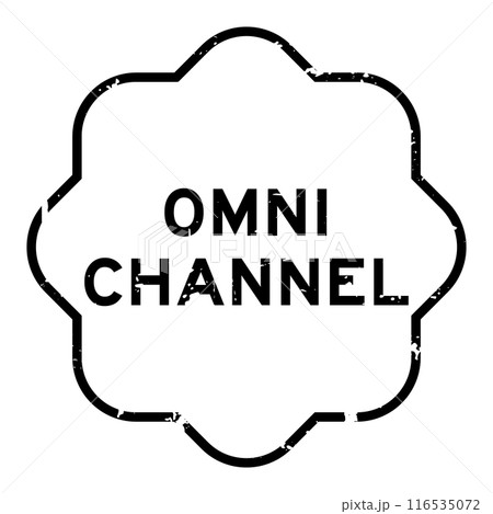 Grunge black omni channel word rubber seal stamp on white background 116535072