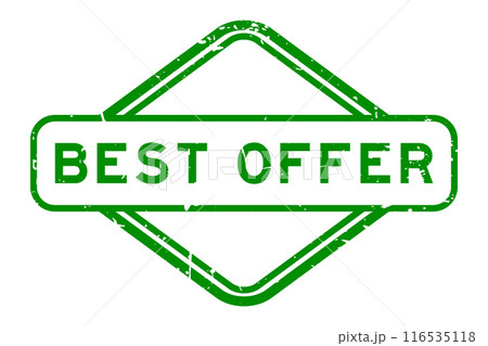 Grunge green best offer word rubber seal stamp on white background Grunge green best offer word rubber seal stamp on white background 116535118
