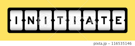 Black color in word initiate on slot banner with yellow color background Black color in word initiate on slot banner with yellow color background 116535146