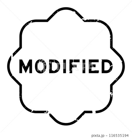 Grunge black modified word rubber seal stamp on white background 116535194