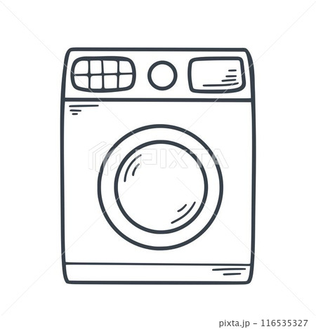 Washing machine doodle sketch style illustration 116535327