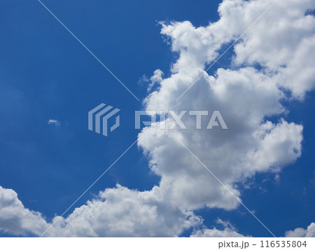 夏の綺麗な青空と美しい雲の風景 夏の綺麗な青空と美しい雲の風景 116535804