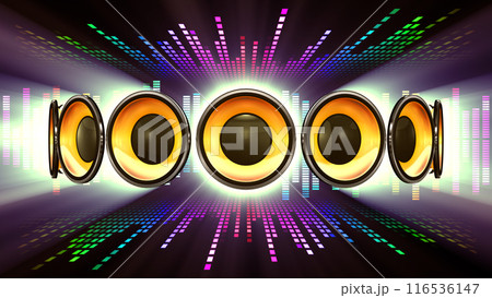 ディスコ クラブ パーティー オーディオ スピーカー CG 3D イラスト 116536147