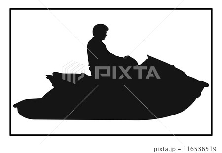 Jet Ski Silhouette - Water Sports Illustration and Clipart 116536519