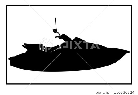 Jet Ski Silhouette - Water Sports Illustration and Clipart 116536524
