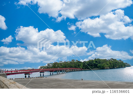 観光地松島の福浦島と福浦橋 観光地松島の福浦島と福浦橋 116536601