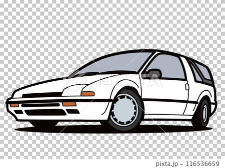 懐かしめ国産コンパクト 白色系 自動車イラスト 懐かしめ国産コンパクト 白色系 自動車イラスト 116536659