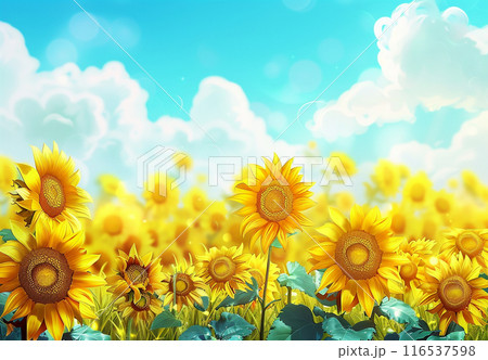 青空に咲くひまわり 116537598