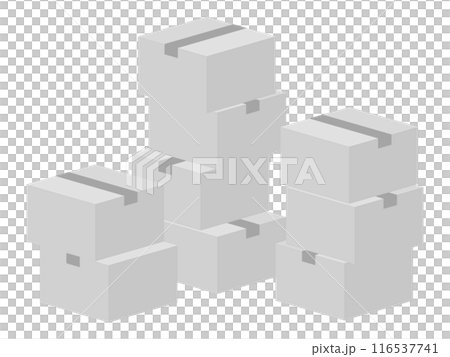 一堆白色紙板箱圖標 116537741