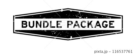 Grunge black bundle package word hexagon rubber seal stamp on white background 116537761