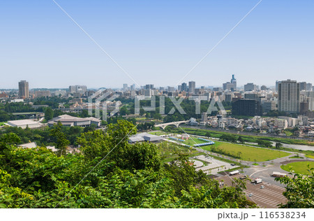7月の仙台 広瀬川と市内中心部 7月の仙台 広瀬川と市内中心部 116538234
