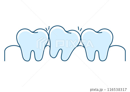 Crooked tooth line icon vector isolated 116538317