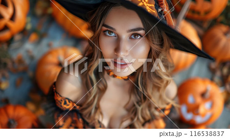 ハロウィーンの仮装をした女性 116538837