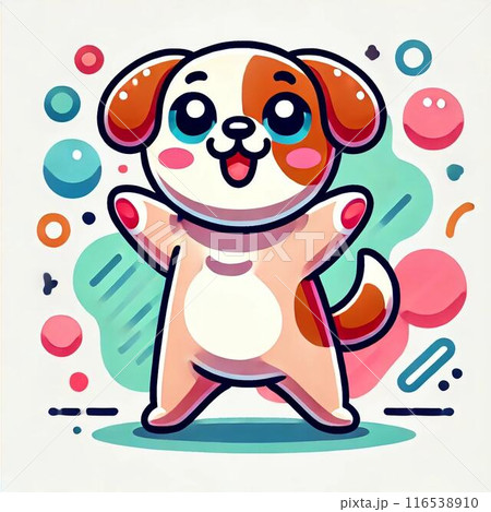 ポーズを決める犬のイラスト 116538910