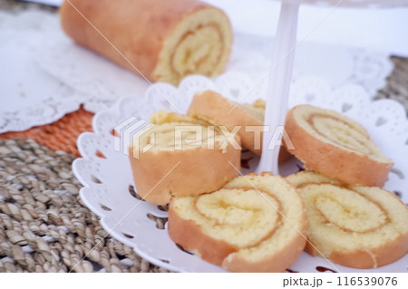 cake with delicious pineapple jam as a background cake with delicious pineapple jam as a background 116539076