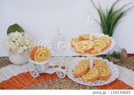 cake with delicious pineapple jam as a background cake with delicious pineapple jam as a background 116539085
