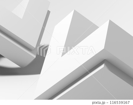Abstract white low-poly geometric installation. Digital graphic 3 d 116539167
