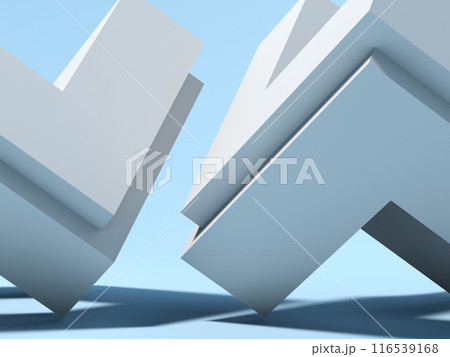 Abstract blue white geometric background with low-poly installation. 3d 116539168
