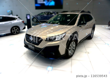 ミニチュアジオラマ風写真 スバル本社ビル展示場のアウトバック ミニチュアジオラマ風写真 スバル本社ビル展示場のアウトバック 116539543