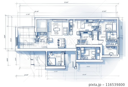Interior design, home project and house architecture plan 116539800