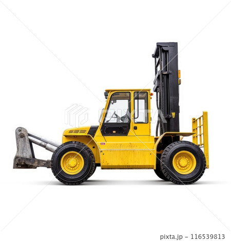 3d backhoe loader on white background 116539813