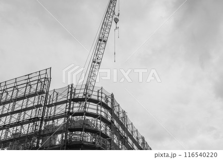 建設現場 足場工事とクレーン 建設現場 足場工事とクレーン 116540220