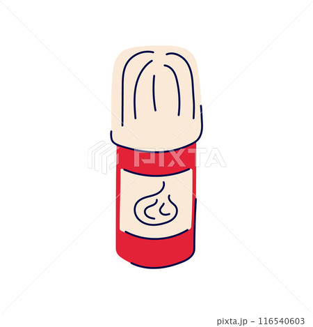 Whipped cream can in flat style. Dairy product. Vector illustration isolated on a white background. 116540603