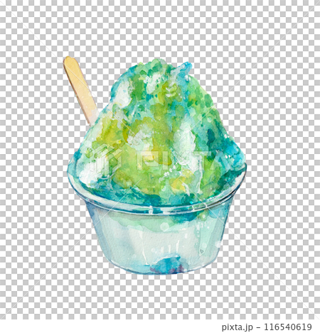 Shaved ice painted with watercolors 116540619