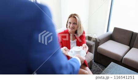 Business meeting in office and coffee break Business meeting in office and coffee break 116541251
