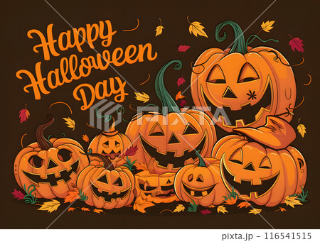 Colorful Pumpkin Parade, Generate a Halloween template 116541515