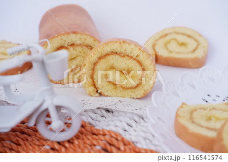 cake with delicious pineapple jam as a background cake with delicious pineapple jam as a background 116541574