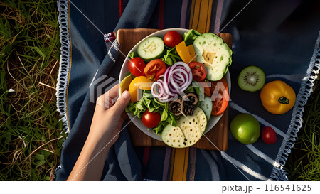 Making Salad, Image of outdoor picnic 116541625