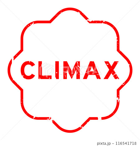 Grunge red climax word rubber seal stamp on white background 116541718