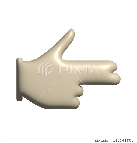 Hand point icon realistic 3d design in cartoon style pointing right 116541800