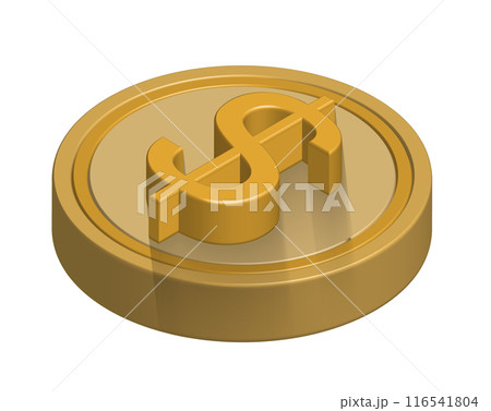 Gold coins money dollar icon realistic 3d business finance concept 116541804