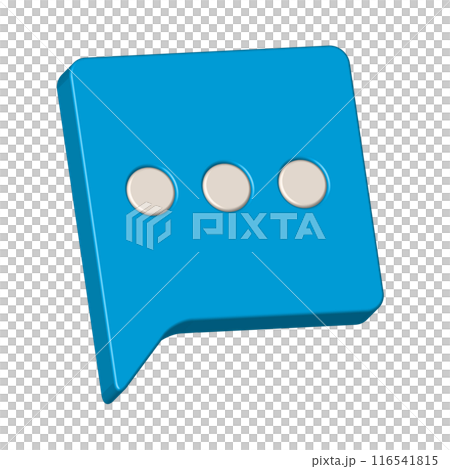 3d speech icon realistic of blue chat symbol 3d speech icon realistic of blue chat symbol 116541815
